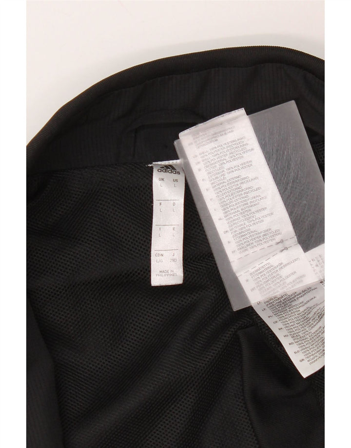 Adidas Climalite Graphic Chándal Top Chaqueta Grande Poliéster Negro