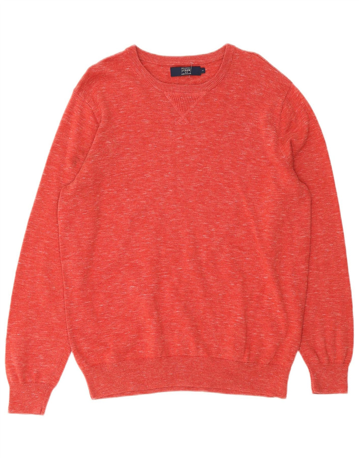 J. Crew Jersey de cuello para hombre de algodón moteado rojo grande