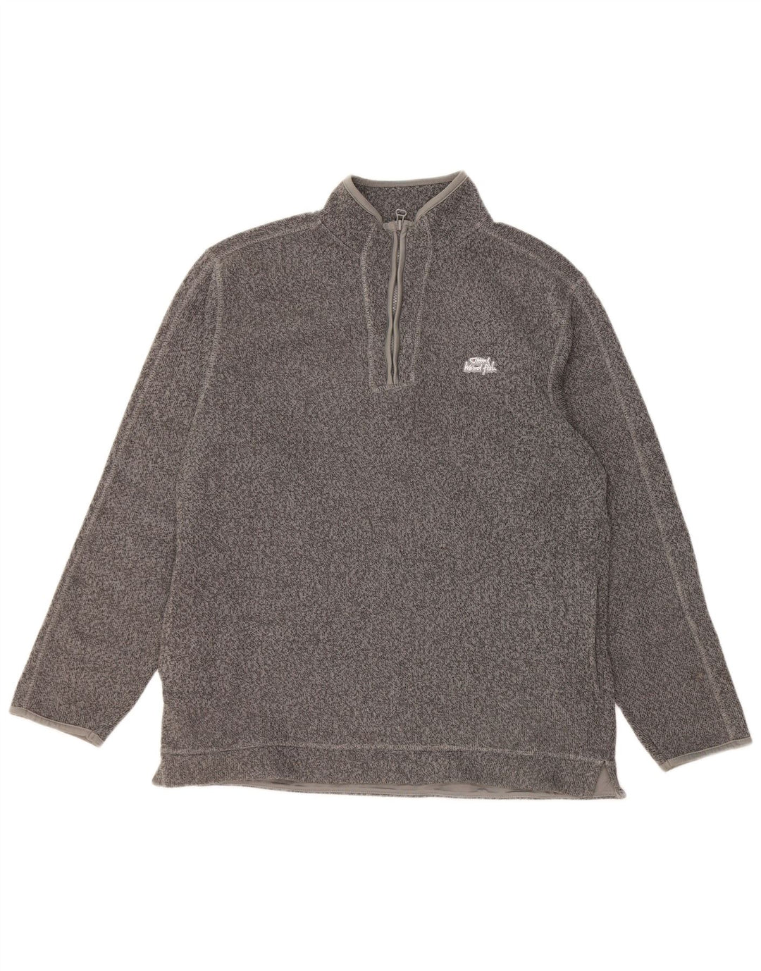 Weird Fish - Sudadera con cuello y cremallera para hombre, talla grande, poliéster moteado gris