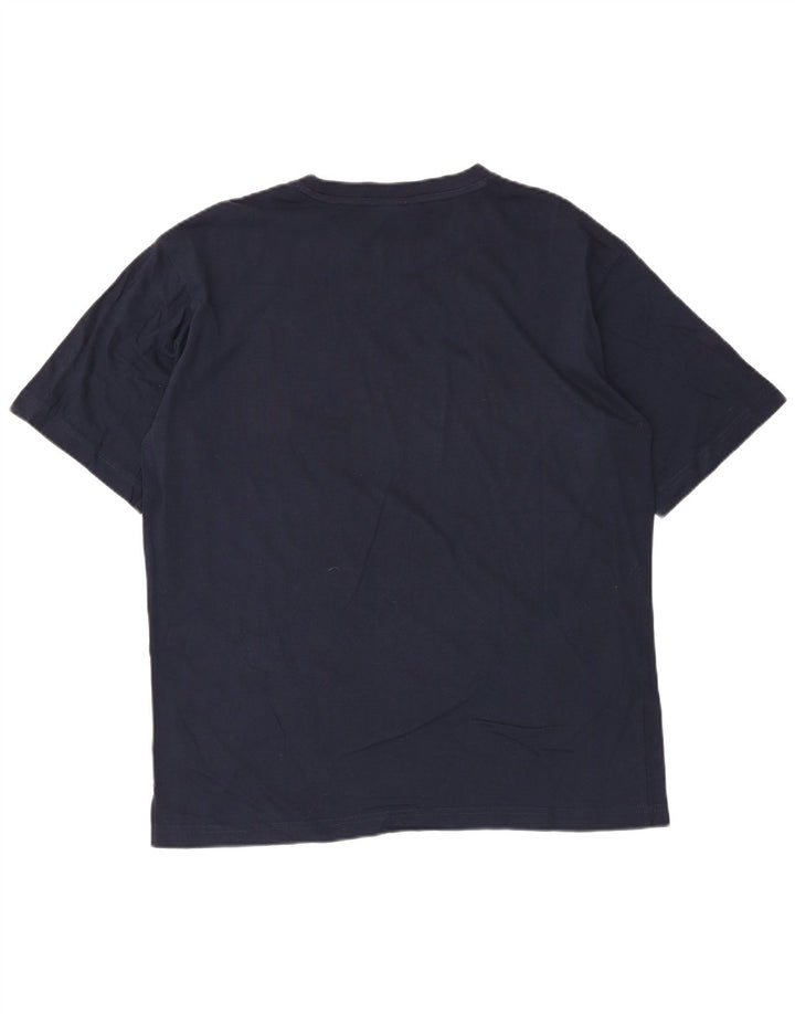 Kappa Hombre Camiseta Top Grande Azul Marino Algodón