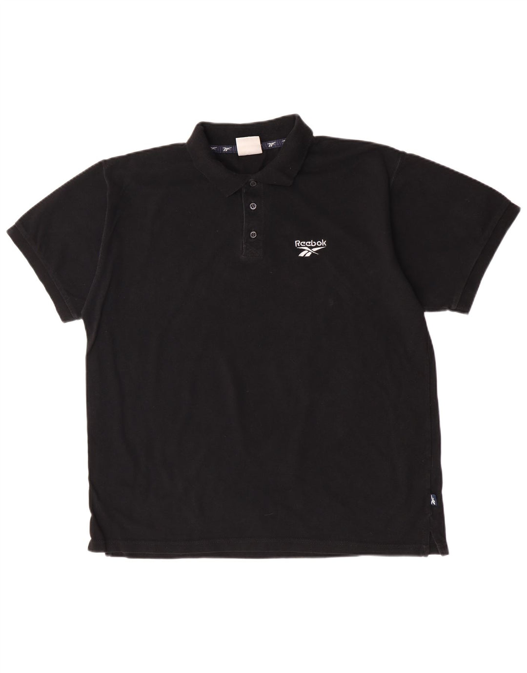 Polo Reebok Hombre Grande Algodón Negro