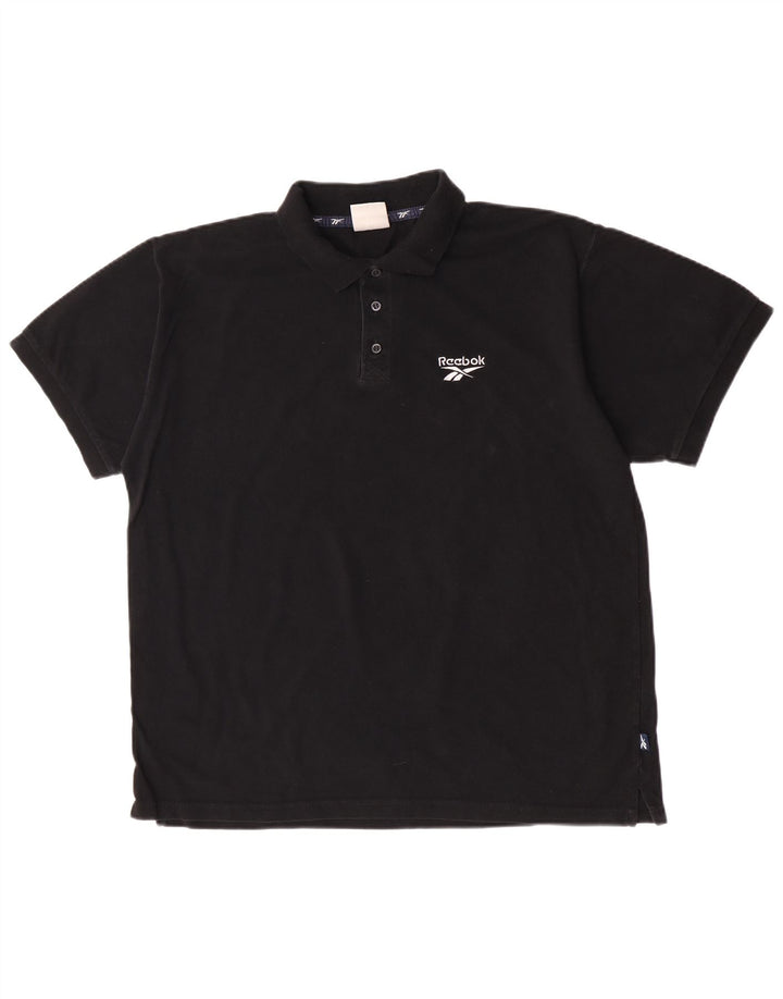 Polo Reebok Hombre Grande Algodón Negro