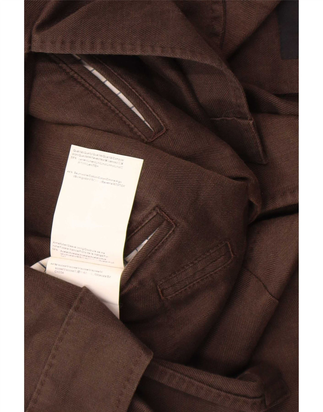 Hugo Boss Chaqueta tipo blazer de 2 botones para hombre EU 52 XL Lino marrón