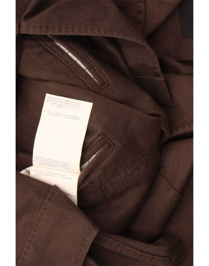 Hugo Boss Chaqueta tipo blazer de 2 botones para hombre EU 52 XL Lino marrón