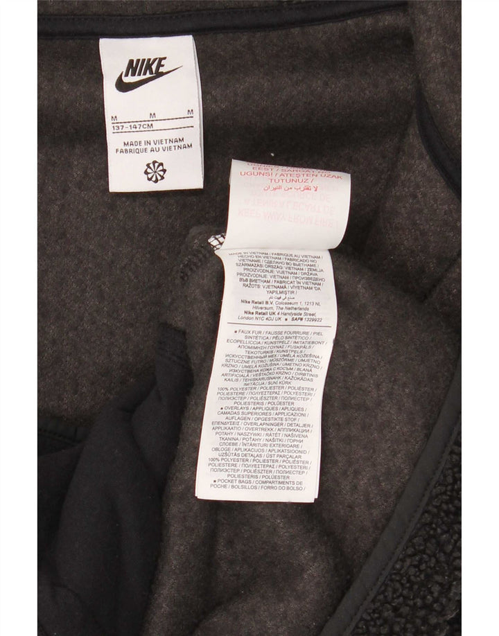Nike Chaqueta polar con capucha para niños 10-11 años Mediana Negro Poliéster