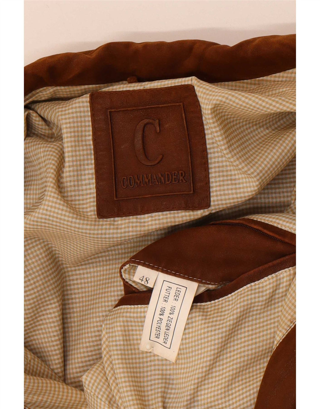 Commander Chaqueta de cuero para hombre IT 48 Cuero marrón medio