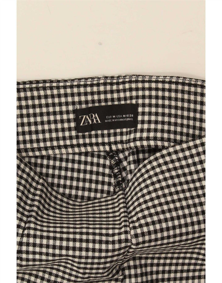 Zara Mujer Leggings Reino Unido 40 Mediano Negro Gingham