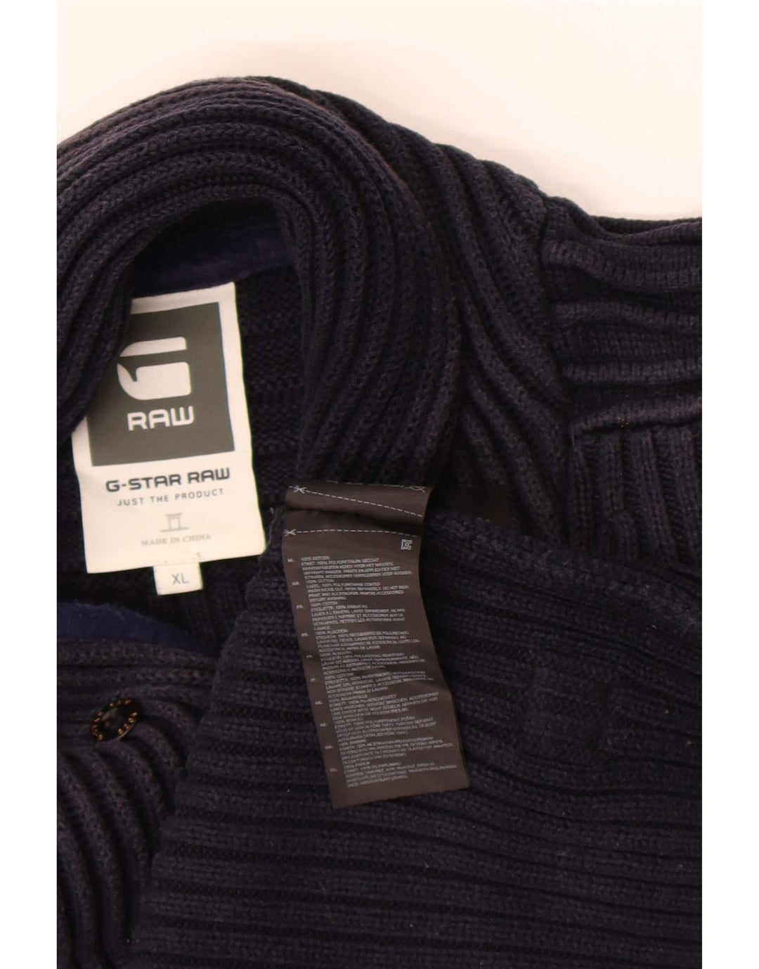 G-Star Hombre Botón Cuello Jersey Jersey XL Azul Marino Algodón