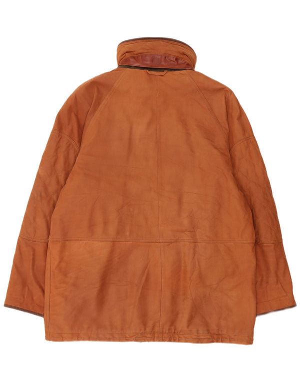 Timberland Chaqueta de cuero con capucha para hombre Reino Unido 40 Marrón grande
