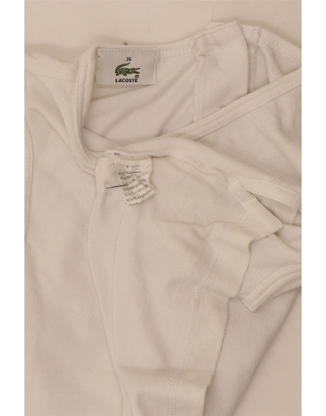 Lacoste - Chaleco corto para mujer, talla 36, algodón blanco pequeño