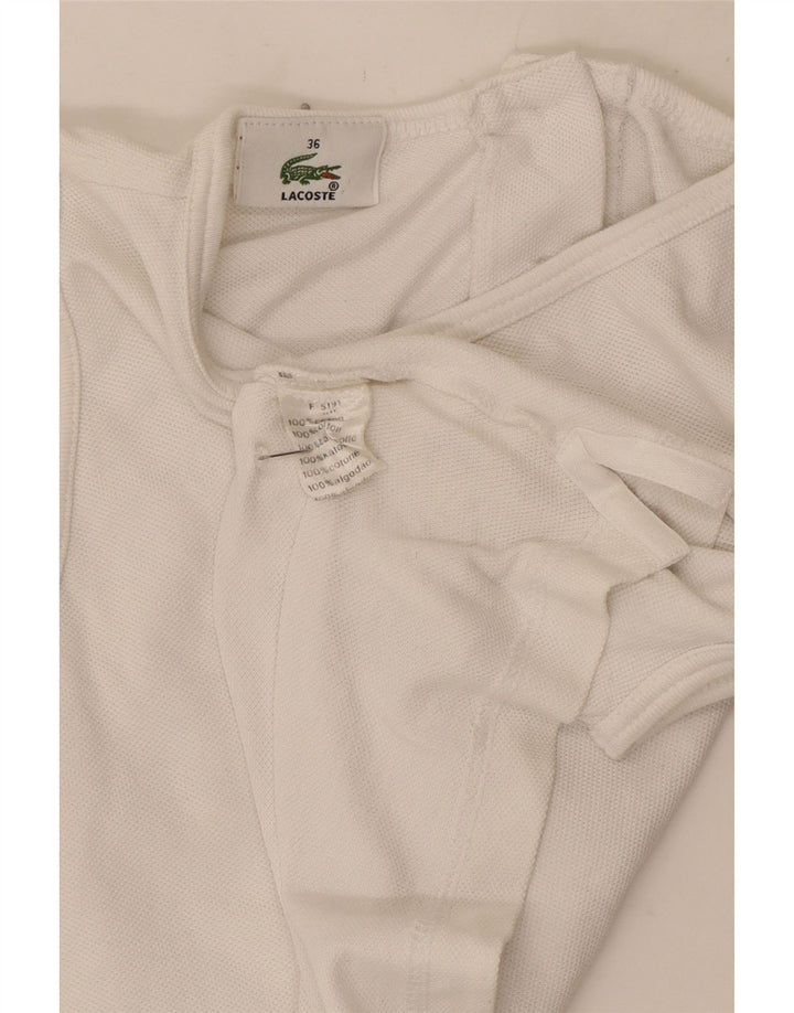 Lacoste - Chaleco corto para mujer, talla 36, algodón blanco pequeño