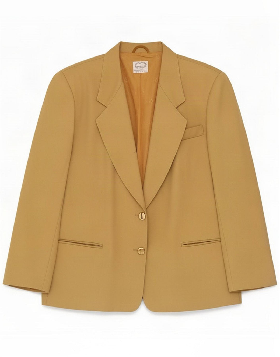 Chaqueta tipo blazer vintage de 2 botones para mujer IT 46 Large Beige