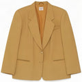 Chaqueta tipo blazer vintage de 2 botones para mujer IT 46 Large Beige