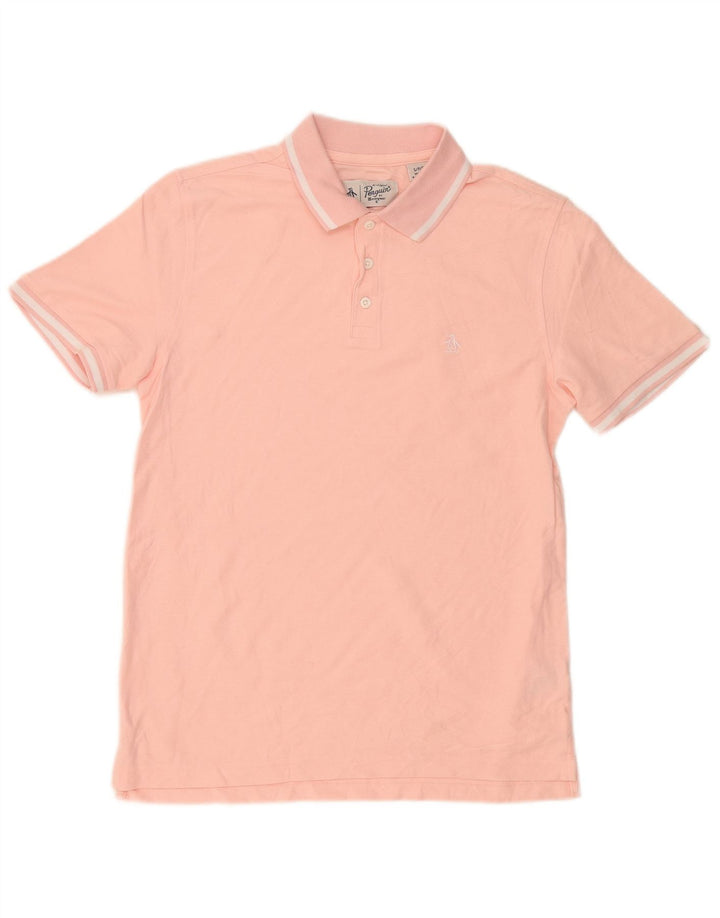 Polo Penguin Hombre Algodón Rayas Rosa Pequeño