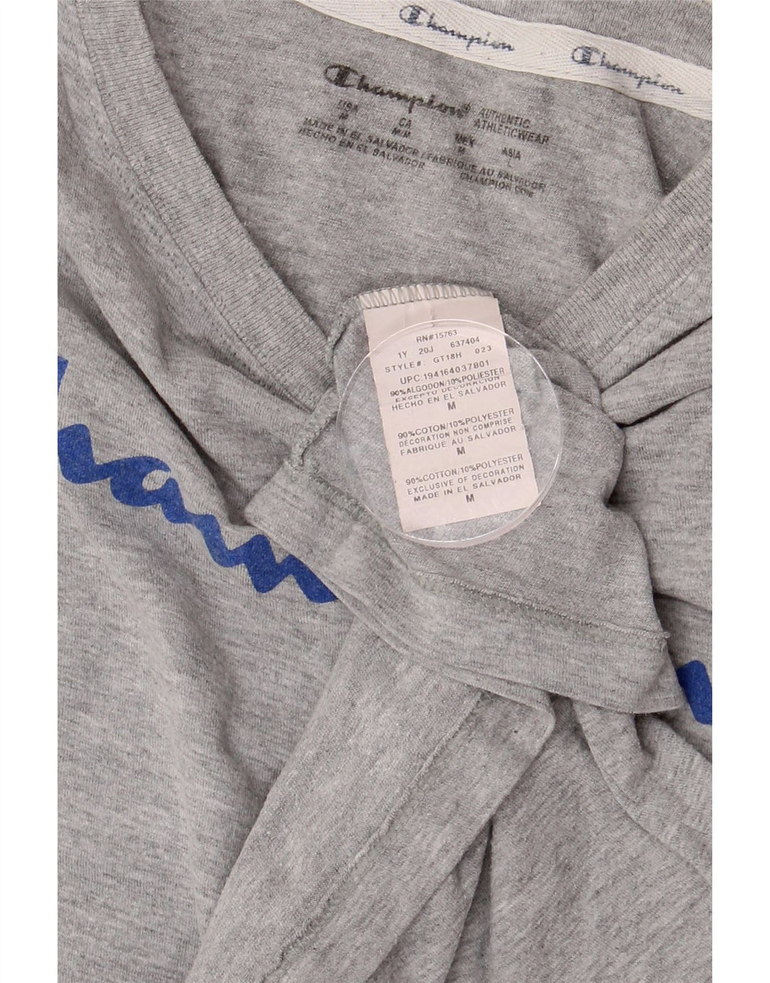 CHAMPION Camiseta gráfica para mujer Top UK 12 Algodón gris medio