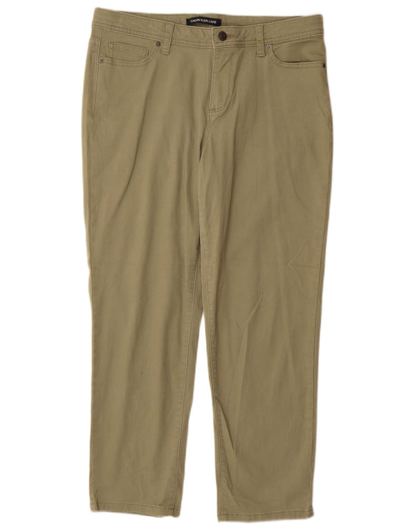 CALVIN KLEIN Pantalones casuales cónicos para mujer US 10 Large W30 L27 Verde