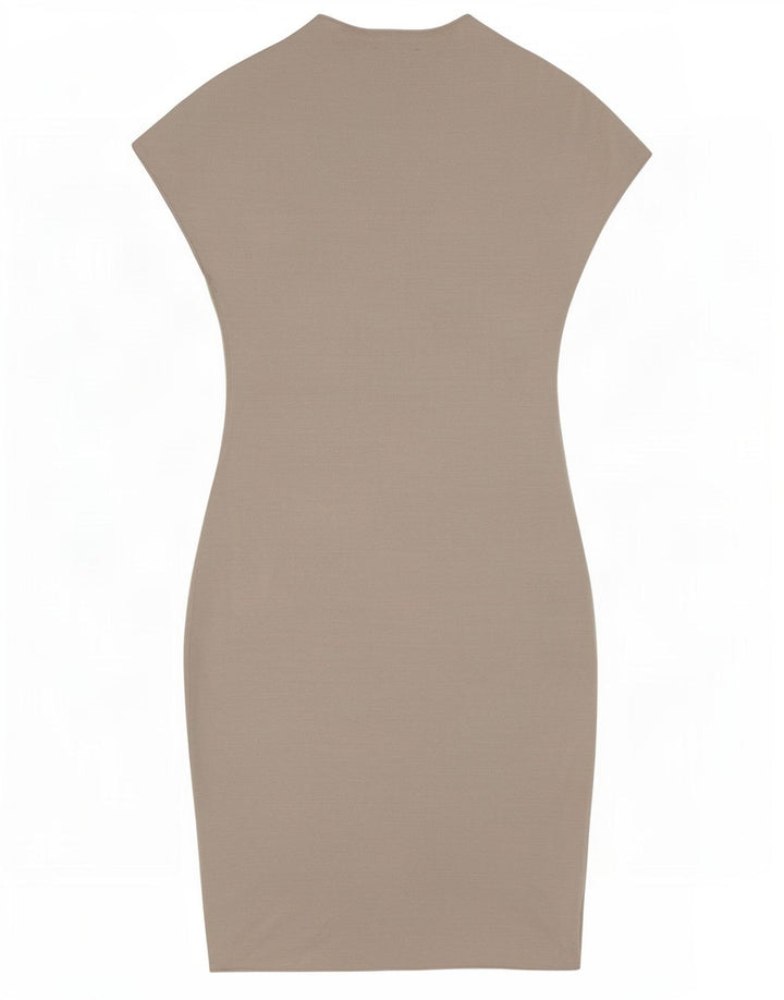 Zara Vestido Ajustado Mujer UK 8 Small Viscosa Gris