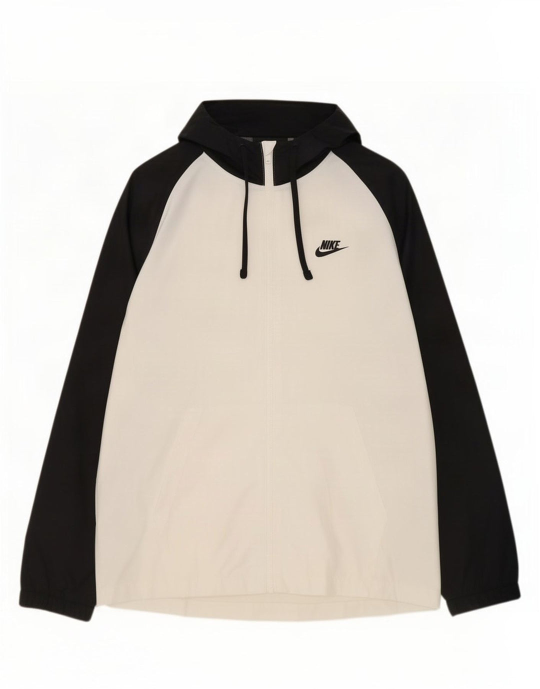 Nike - Chaqueta de chándal con capucha para hombre, talla grande, color blanco, poliéster, color block