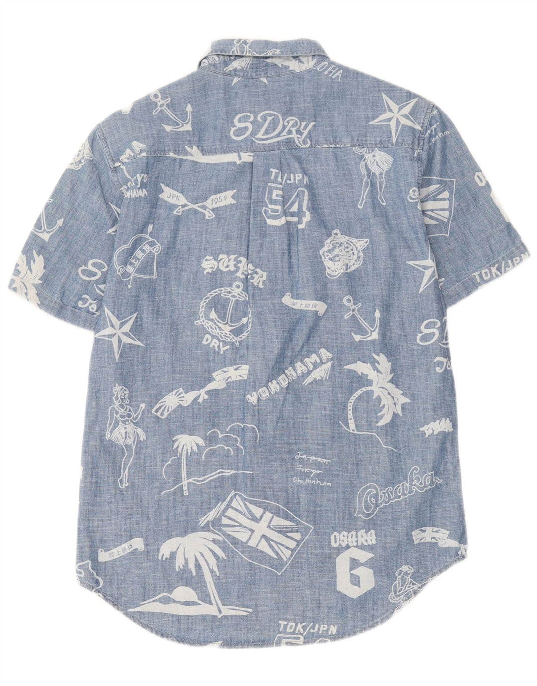 Superdry Camisa De Manga Corta Con Estampado Regular Fit De Algodón Azul Pequeño Para Hombre