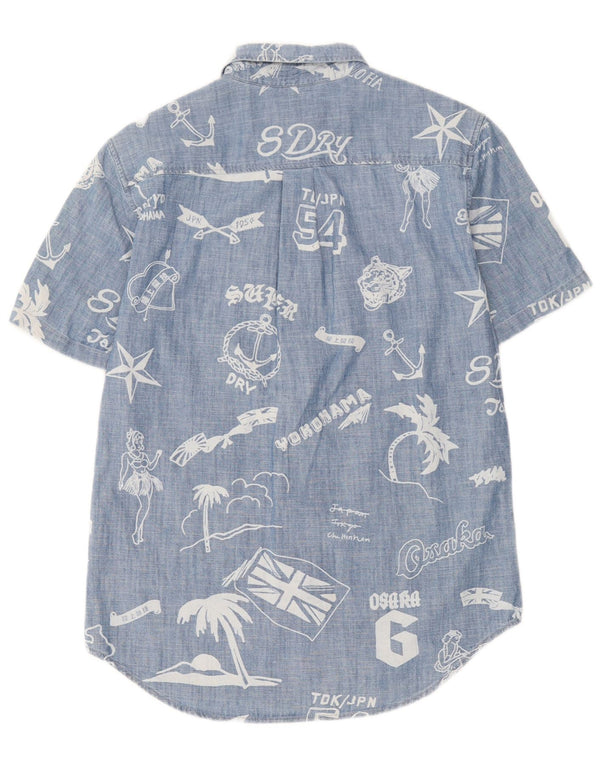 Superdry Camisa De Manga Corta Con Estampado Regular Fit De Algodón Azul Pequeño Para Hombre