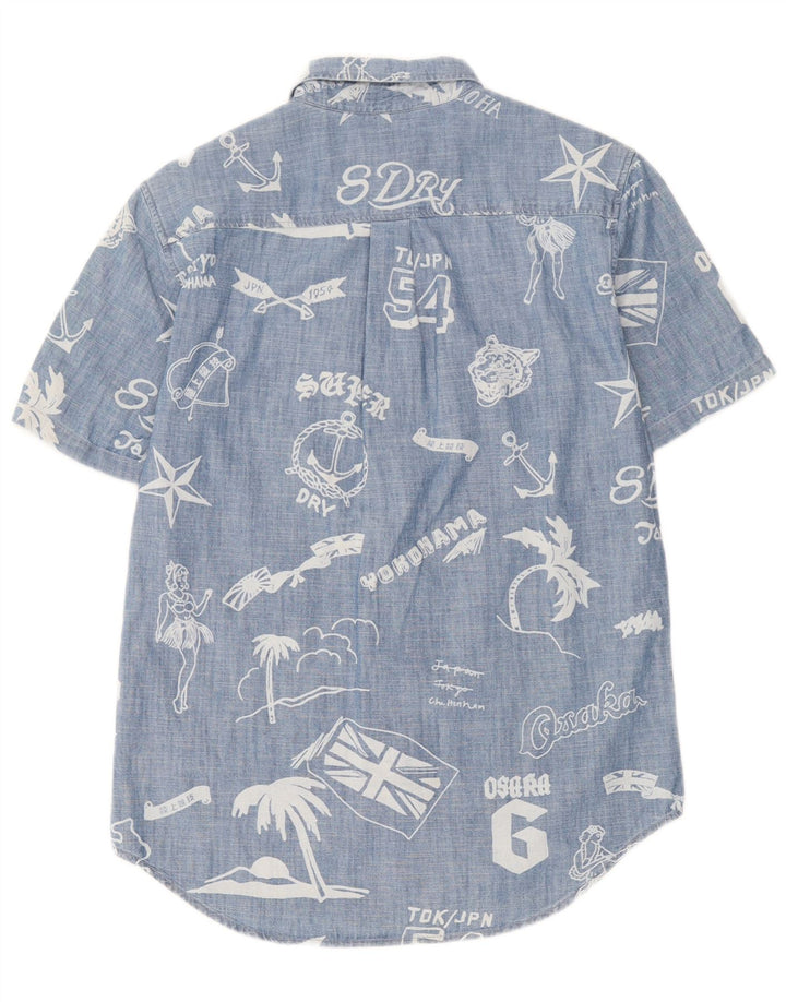 Superdry Camisa De Manga Corta Con Estampado Regular Fit De Algodón Azul Pequeño Para Hombre