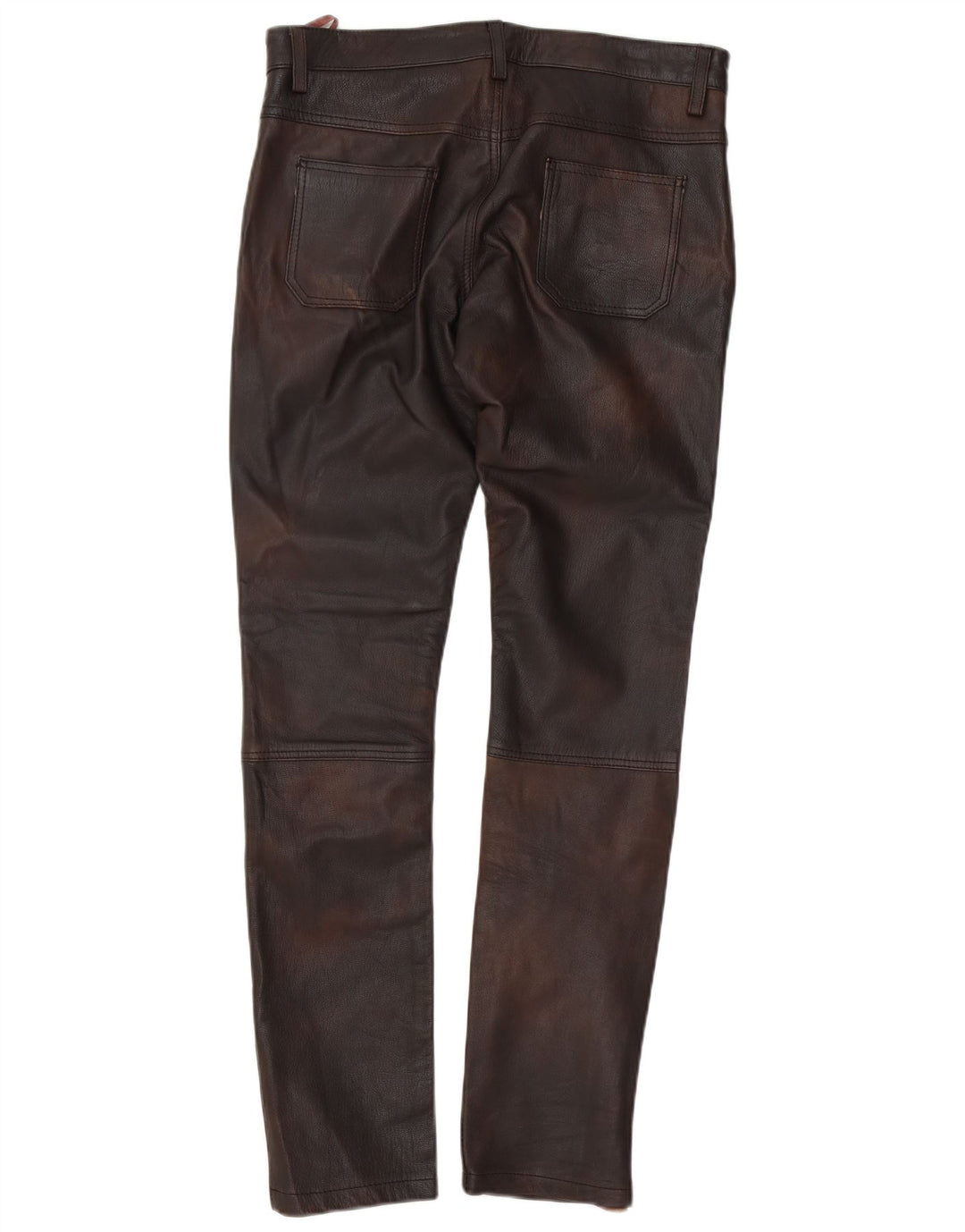 il Lago Pantalones de cuero delgados para hombre IT 48 Medium W30 L32 Cuero marrón