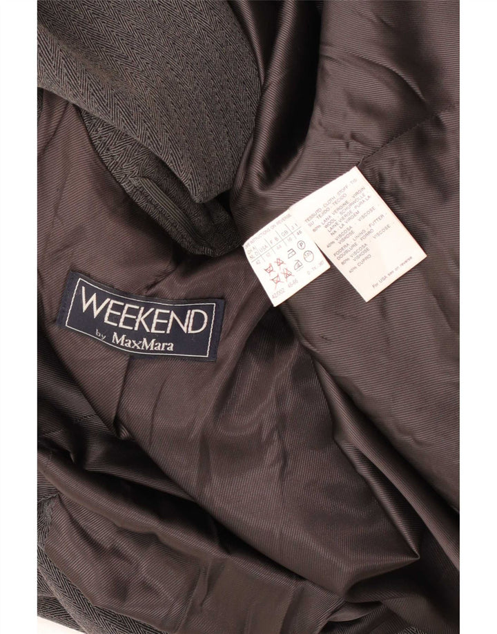 Max Mara Chaqueta Blazer de Fin de Semana para Mujer Reino Unido 46 Grande Gris Chevron
