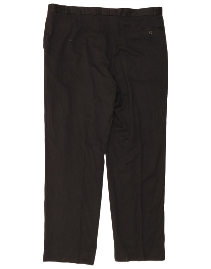 Marks & Spencer Pantalón de traje con pinzas para hombre W42 L33 Viscosa negra
