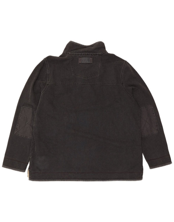 Fat Face - Sudadera con cuello y cremallera para hombre, talla 2XL, algodón gris