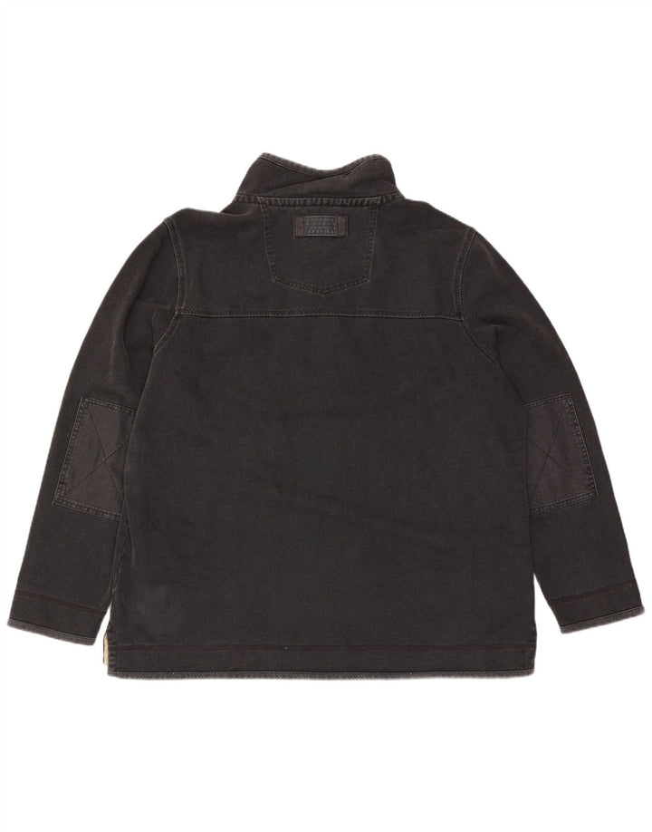 Fat Face - Sudadera con cuello y cremallera para hombre, talla 2XL, algodón gris