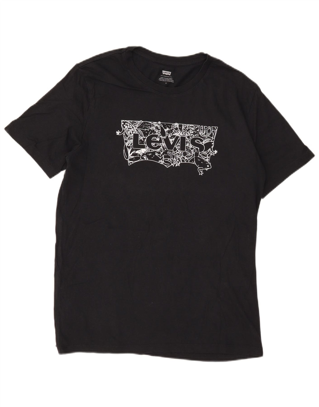 Levi's Camiseta gráfica para hombre Top Medium Black Cotton
