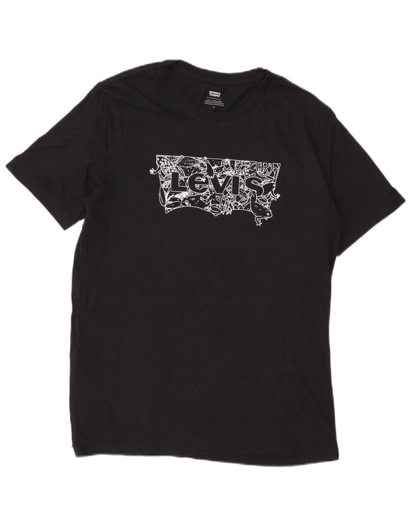 Levi's Camiseta gráfica para hombre Top Medium Black Cotton