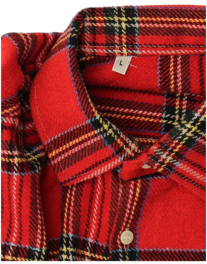 VINTAGE camisa de franela para hombre a cuadros rojos grandes