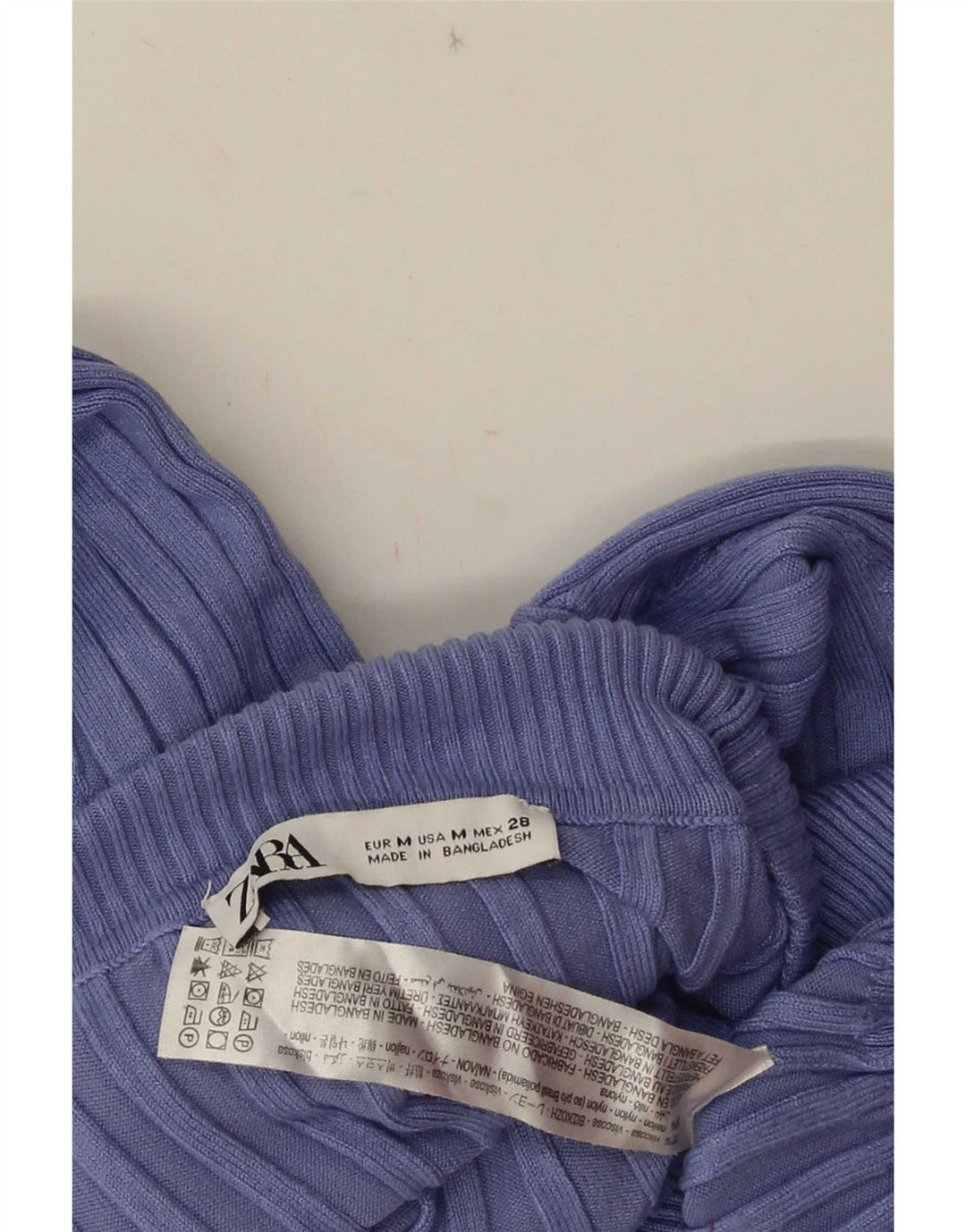Zara Mujer Crop Oversize Roll Neck Jumper Sweater UK 12 Medio Púrpura