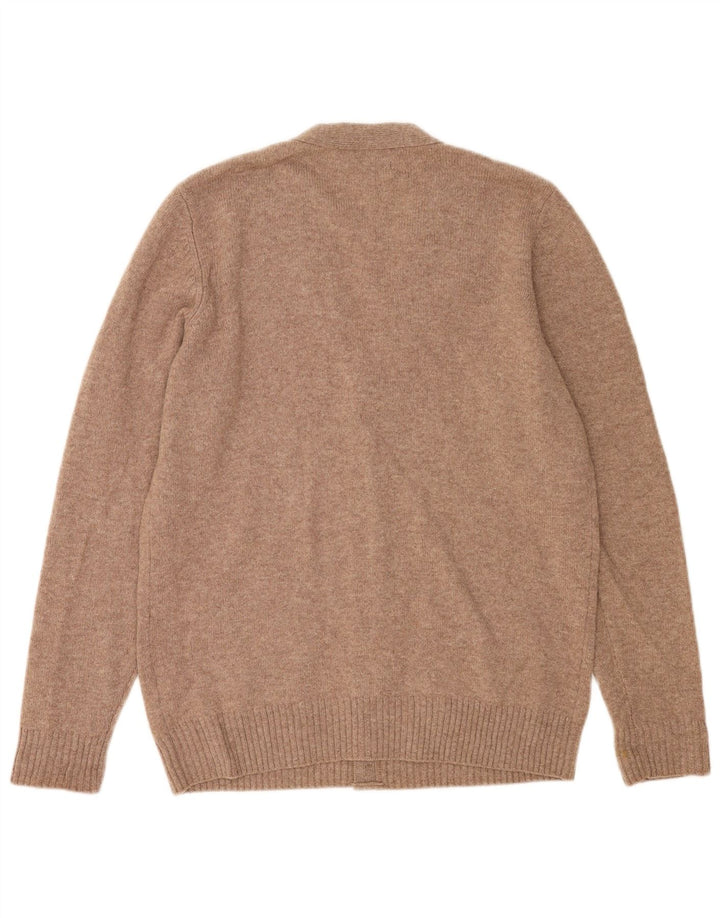 Marks & Spencer - Cárdigan para hombre de lana marrón medio