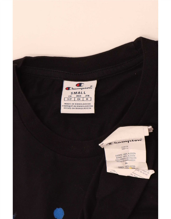 Champion Camiseta gráfica para hombre Top Small Black Cotton