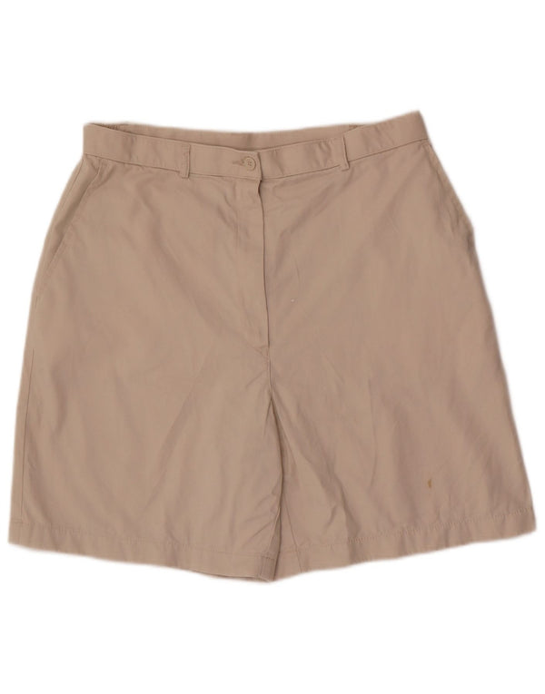 Marks & Spencer Pantalones cortos chinos de cintura alta para mujer UK 46 Large W30 Algodón beige