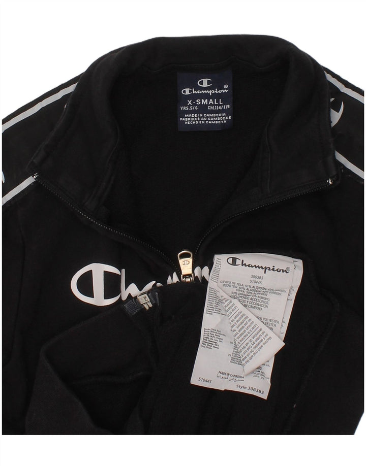 Champion Chaqueta de chándal con gráfico para niños 5-6 años XS Algodón negro