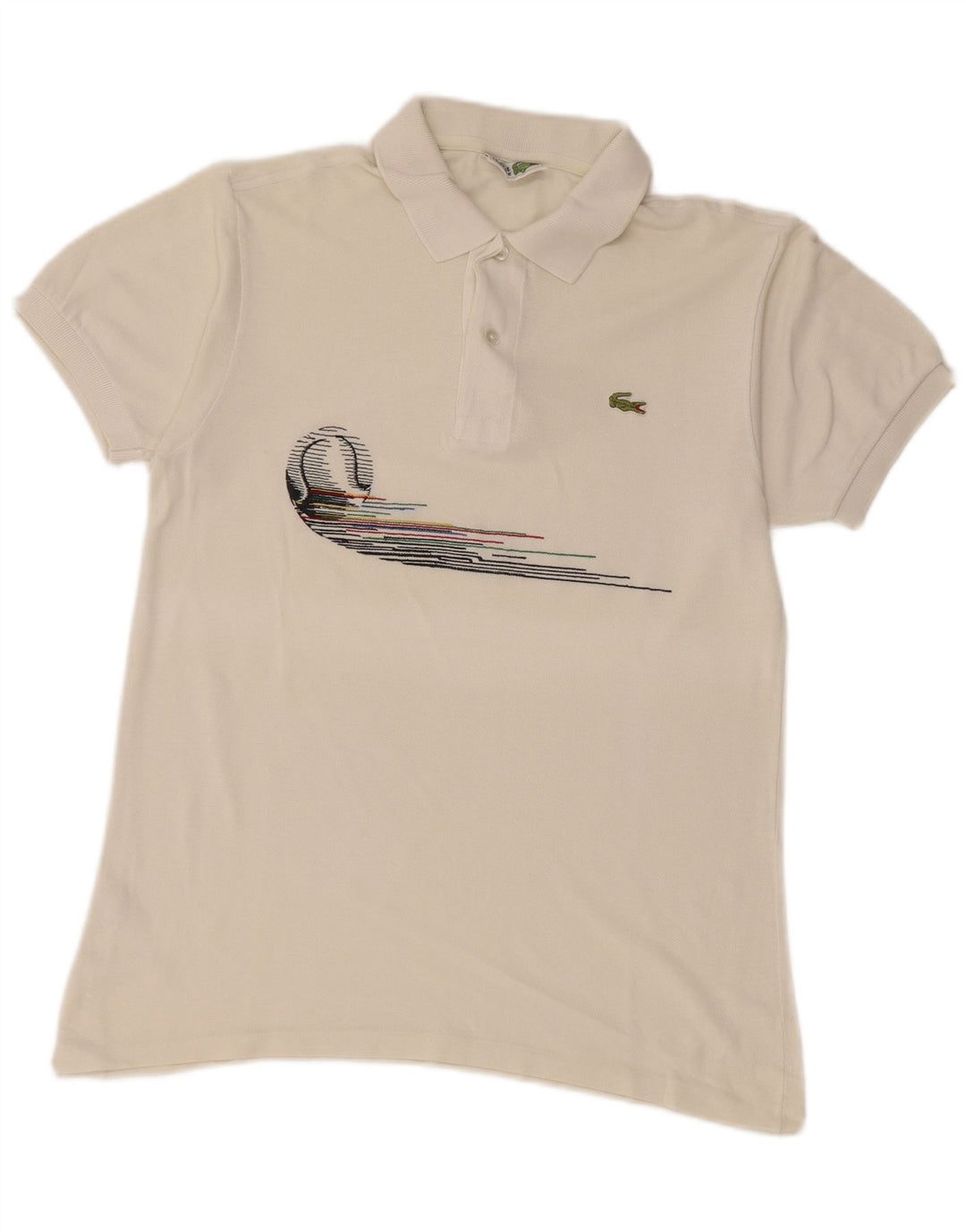 LACOSTE Polo para hombre talla 3 pequeño algodón blanco