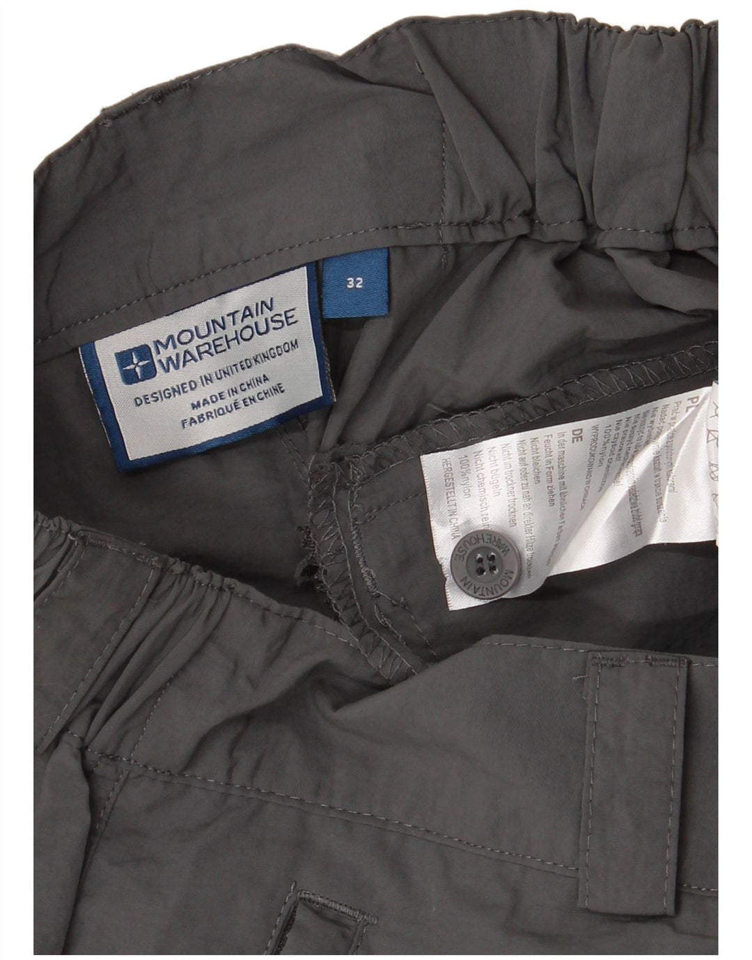 MOUNTAIN WAREHOUSE Shorts cargo para hombre W32 Nylon gris medio