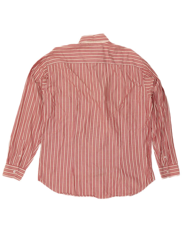 Zegna Sport Mens Shirt XL Red Striped Cotton