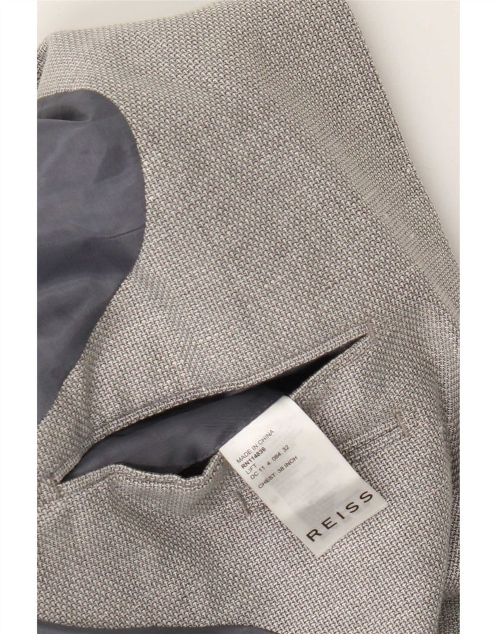Chaqueta tipo blazer de 2 botones para hombre Reiss UK 38 Lana gris medio