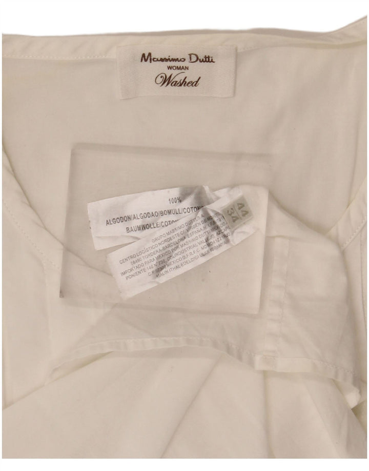 Massimo Dutti Blusa Cruzada Mujer Top EU 34 2XS Algodón Blanco Roto