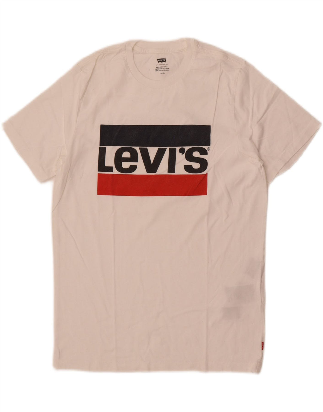 Levi's Camiseta gráfica para hombre Top Small White Cotton