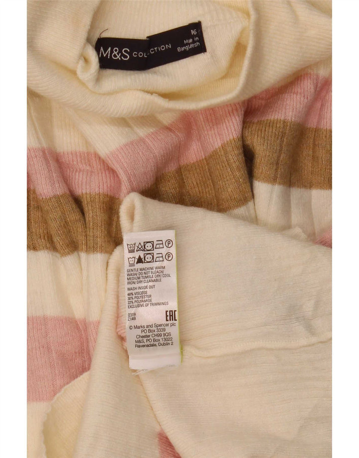 Marks & Spencer Jersey con cuello alto para mujer, talla 40, talla grande, multicolor