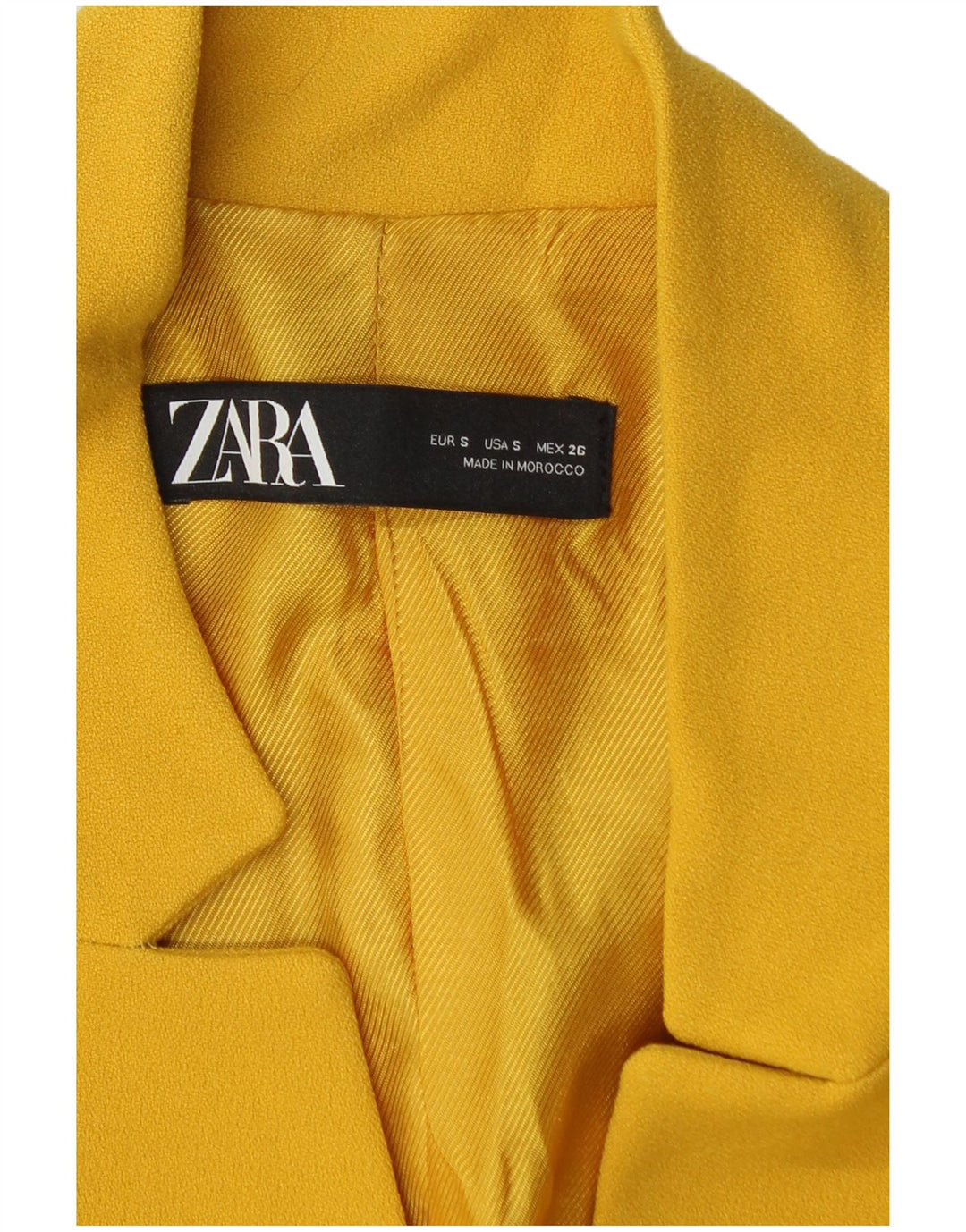 ZARA Chaqueta Blazer Abierta Mujer UK 10 Small Amarillo