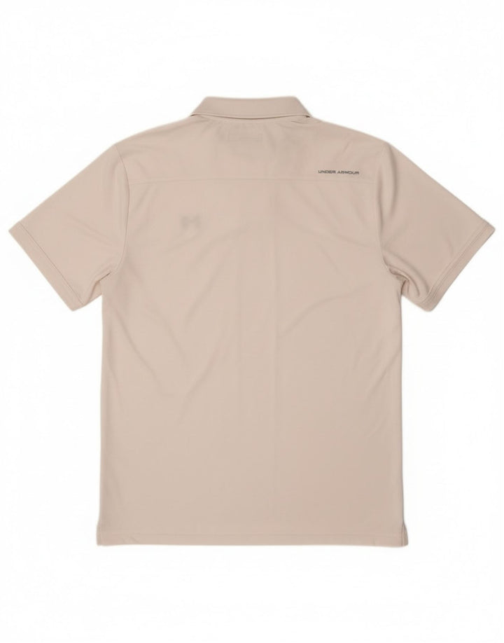 Under Armour Polo Heat Gear para hombre, poliéster blanco grande