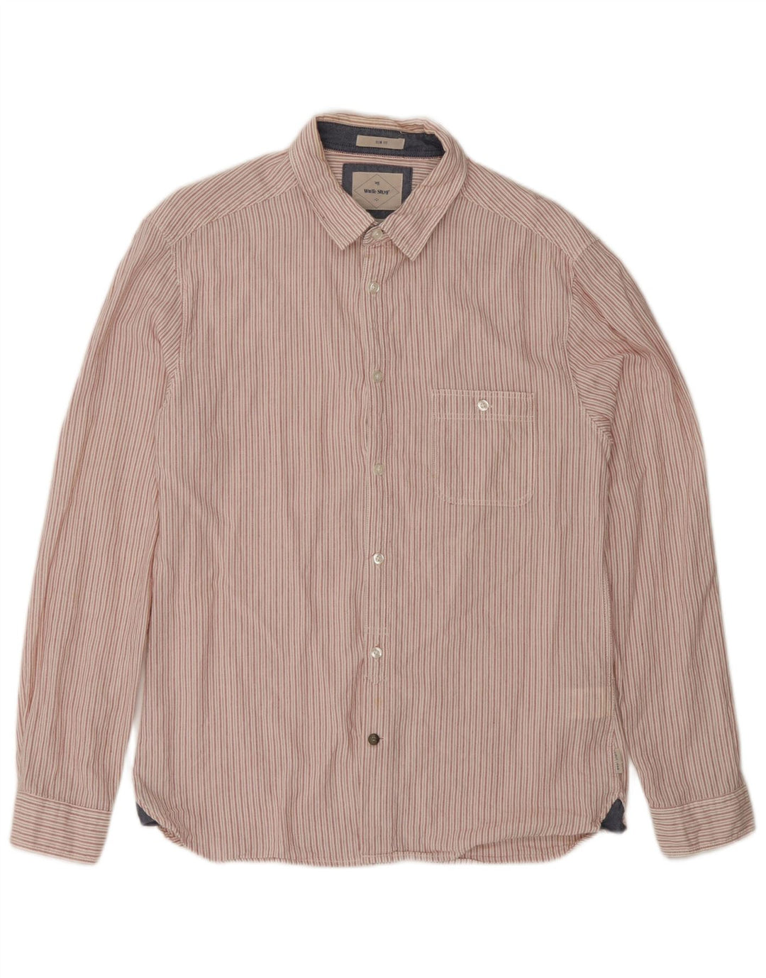 Camisa de corte slim de algodón a rayas en rosa medio para hombre de White Stuff