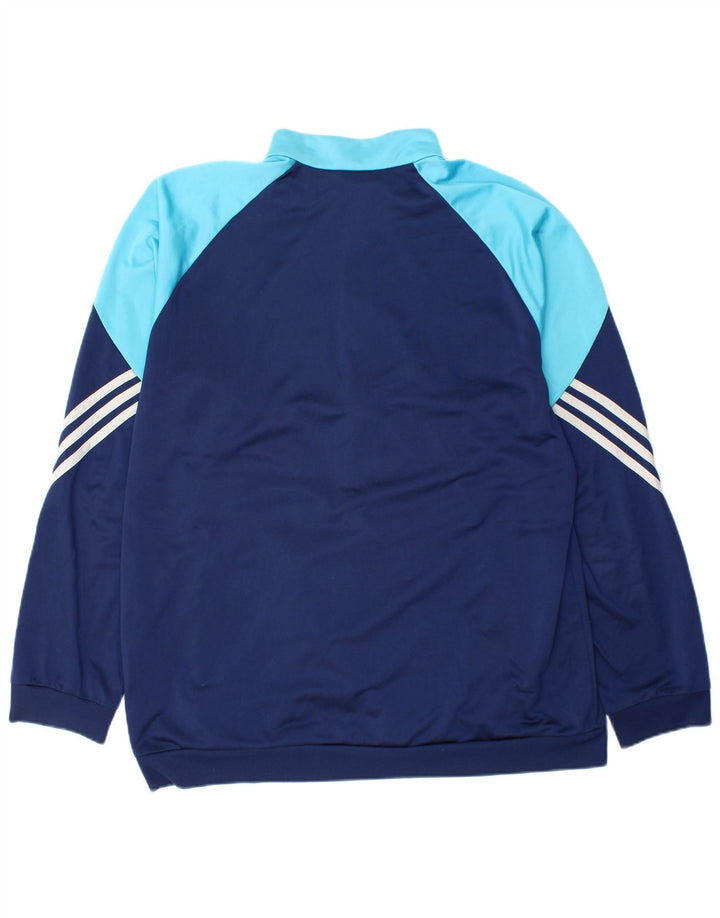 ADIDAS Mens Tracksuit Top Jacket XL Navy Blue Colourblock Polyester