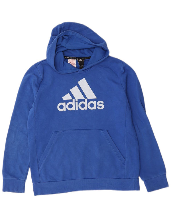 Adidas - Sudadera con capucha para niños, 13-14 años, algodón azul